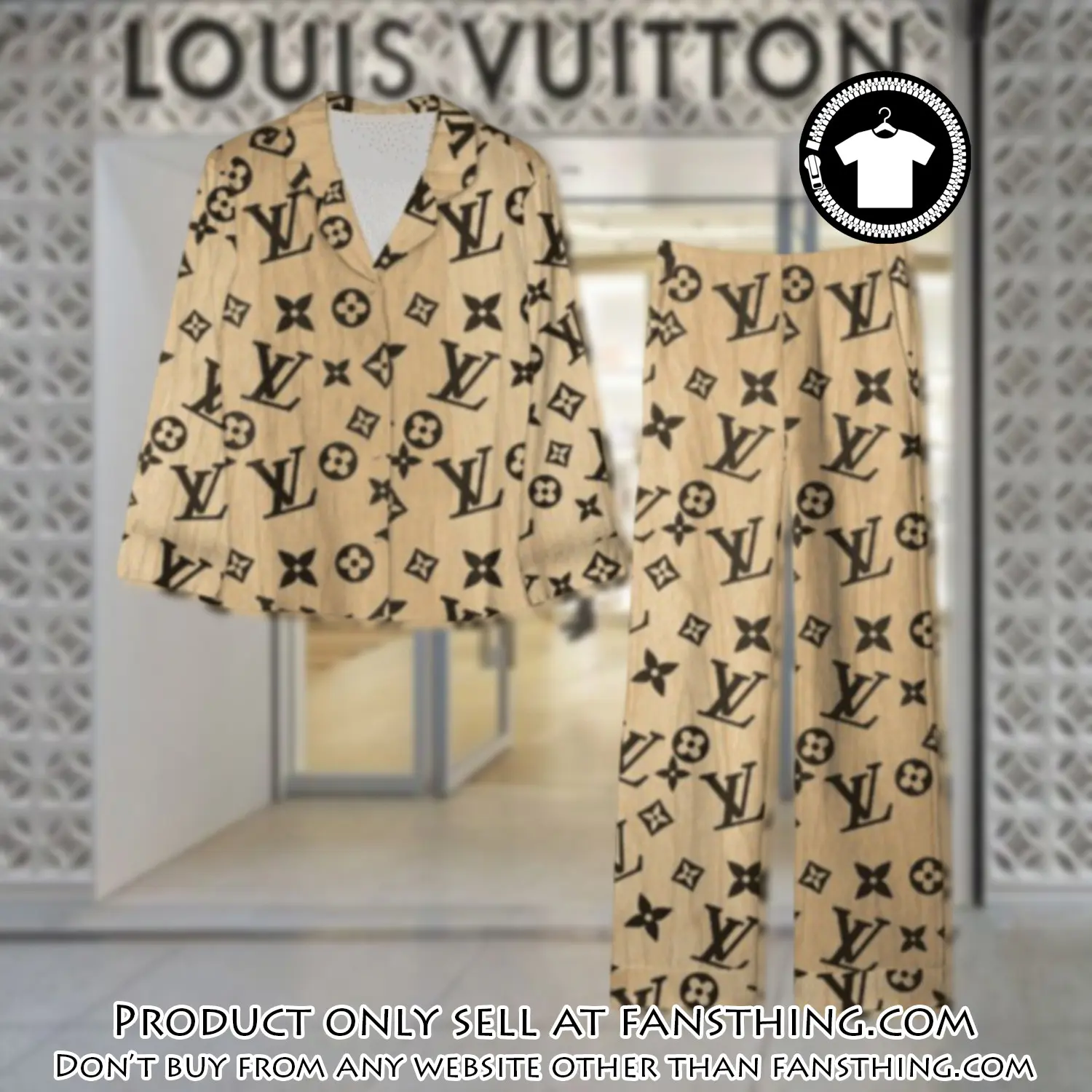 Trending luxury lv satin pajama set pjs1102 fst0719181